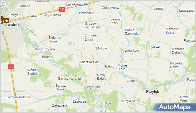 mapa Stefanów gmina Przyłęk, Stefanów gmina Przyłęk na mapie Targeo