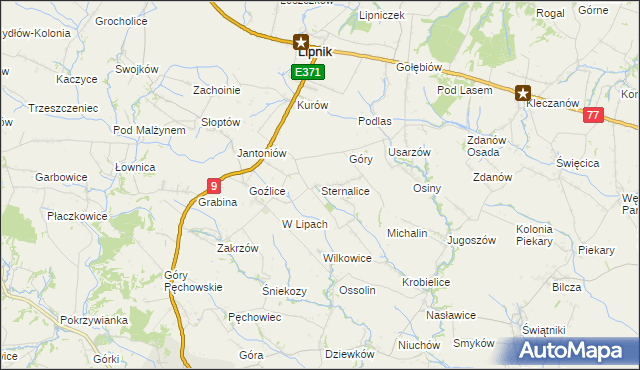 mapa Sternalice gmina Lipnik, Sternalice gmina Lipnik na mapie Targeo