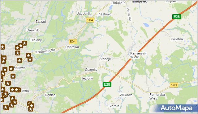 mapa Stoboje, Stoboje na mapie Targeo