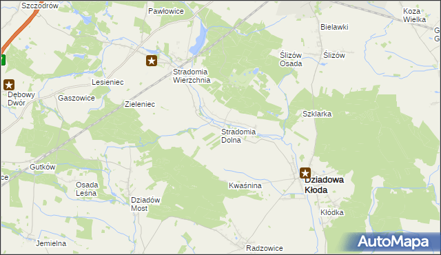 mapa Stradomia Dolna, Stradomia Dolna na mapie Targeo