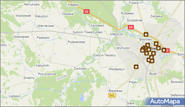 mapa Sułocin-Teodory, Sułocin-Teodory na mapie Targeo