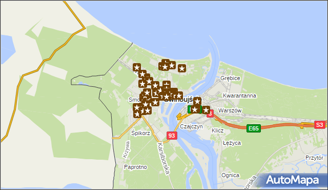mapa Świnoujście, Świnoujście na mapie Targeo