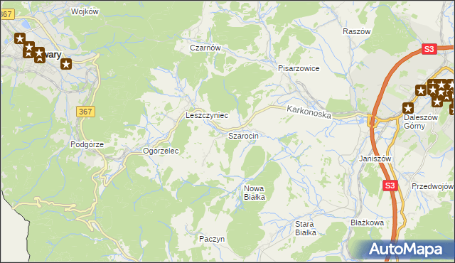 mapa Szarocin, Szarocin na mapie Targeo