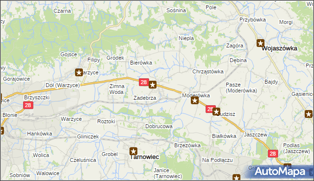 mapa Szebnie, Szebnie na mapie Targeo