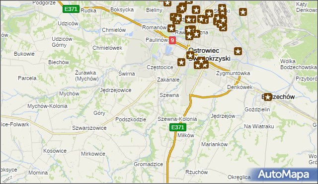 mapa Szewna, Szewna na mapie Targeo