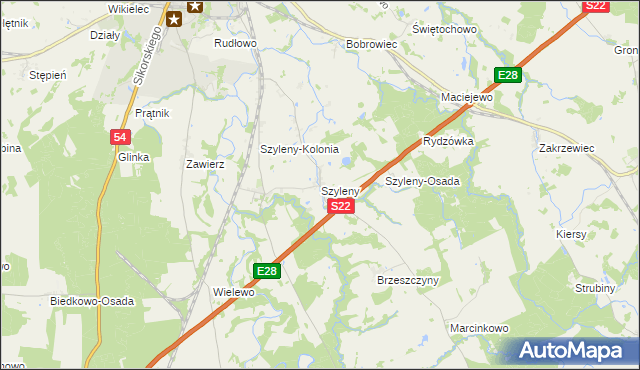mapa Szyleny, Szyleny na mapie Targeo