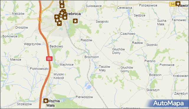 mapa Taczów Wielki, Taczów Wielki na mapie Targeo