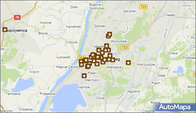 mapa Tarnobrzegu, Tarnobrzeg na mapie Targeo