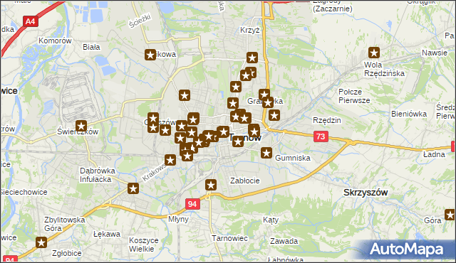 mapa Tarnów, Tarnów na mapie Targeo