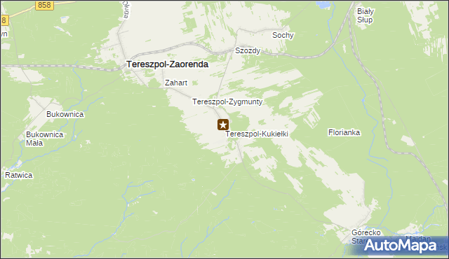 mapa Tereszpol-Kukiełki, Tereszpol-Kukiełki na mapie Targeo