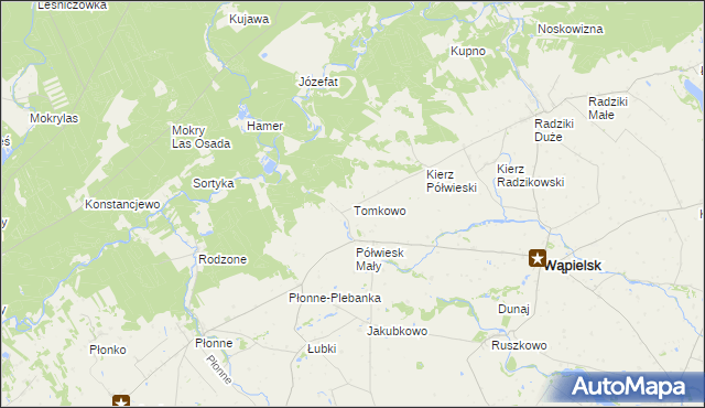 mapa Tomkowo, Tomkowo na mapie Targeo