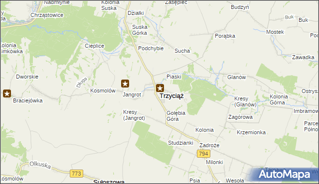 mapa Trzyciąż, Trzyciąż na mapie Targeo