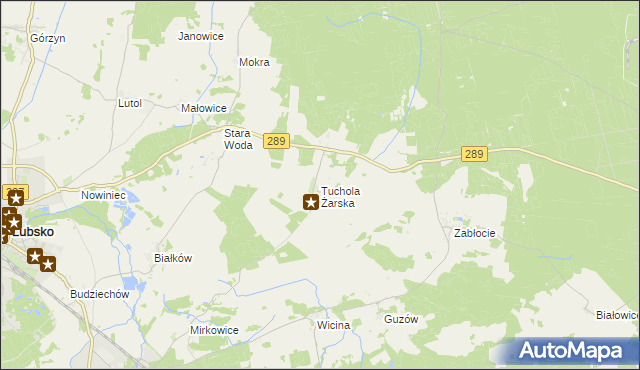 mapa Tuchola Żarska, Tuchola Żarska na mapie Targeo