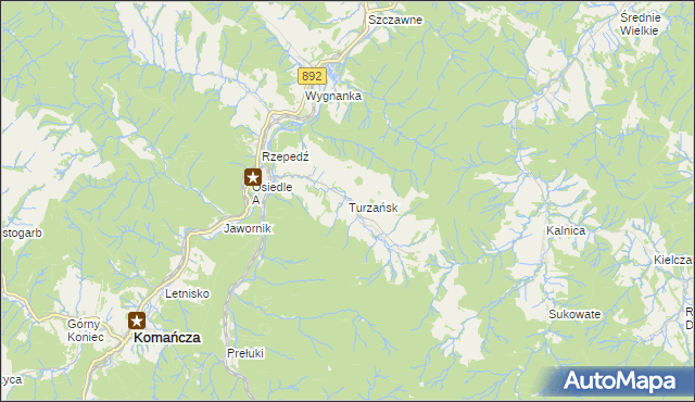 mapa Turzańsk, Turzańsk na mapie Targeo