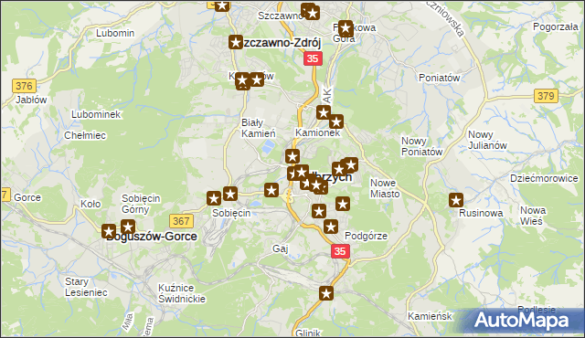 mapa Wałbrzycha, Wałbrzych na mapie Targeo