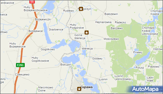 mapa Wenecja gmina Żnin, Wenecja gmina Żnin na mapie Targeo