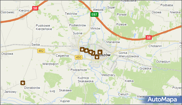 mapa Wieruszów, Wieruszów na mapie Targeo