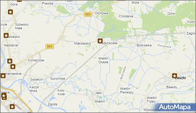 mapa Wietlin Osada, Wietlin Osada na mapie Targeo