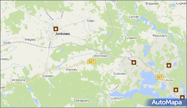 mapa Wilimowo, Wilimowo na mapie Targeo