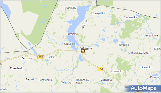 mapa Wiżajny, Wiżajny na mapie Targeo