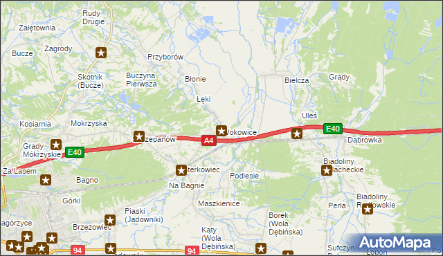 mapa Wokowice, Wokowice na mapie Targeo