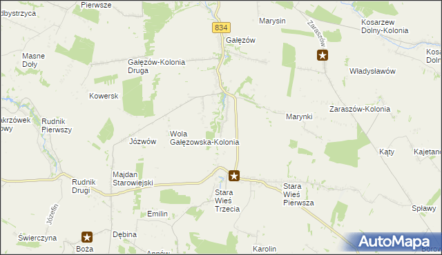mapa Wola Gałęzowska, Wola Gałęzowska na mapie Targeo