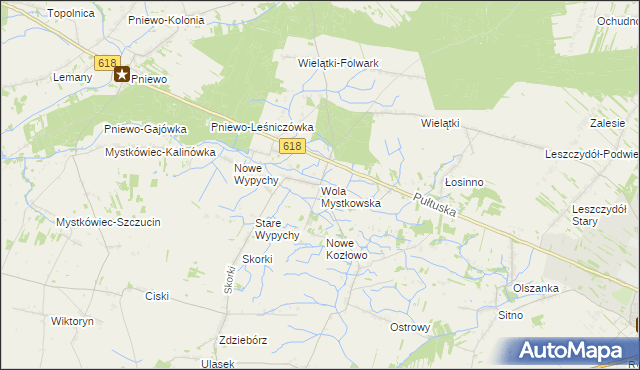 mapa Wola Mystkowska, Wola Mystkowska na mapie Targeo