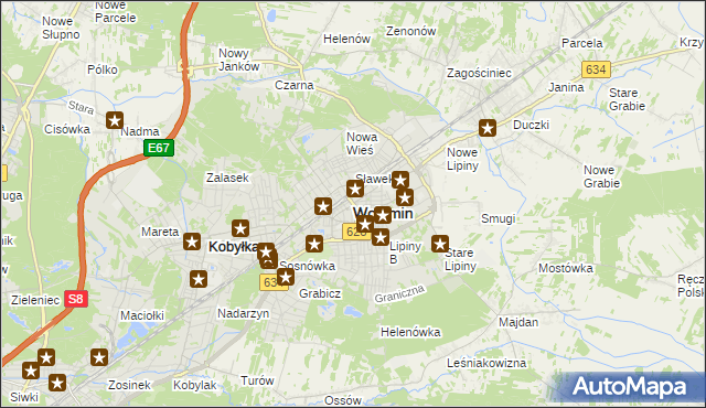 mapa Wołomin, Wołomin na mapie Targeo