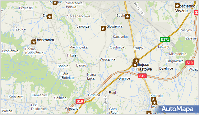 mapa Wrocanka gmina Miejsce Piastowe, Wrocanka gmina Miejsce Piastowe na mapie Targeo