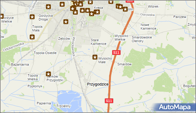 mapa Wysocko Małe, Wysocko Małe na mapie Targeo