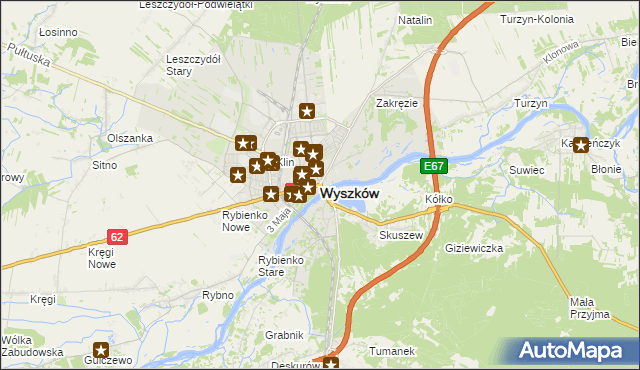 mapa Wyszków, Wyszków na mapie Targeo
