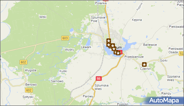 mapa Zajezierze gmina Sztum, Zajezierze gmina Sztum na mapie Targeo