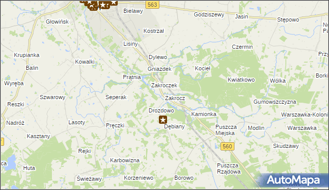 mapa Zakrocz, Zakrocz na mapie Targeo