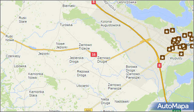 mapa Żarnowo Drugie, Żarnowo Drugie na mapie Targeo