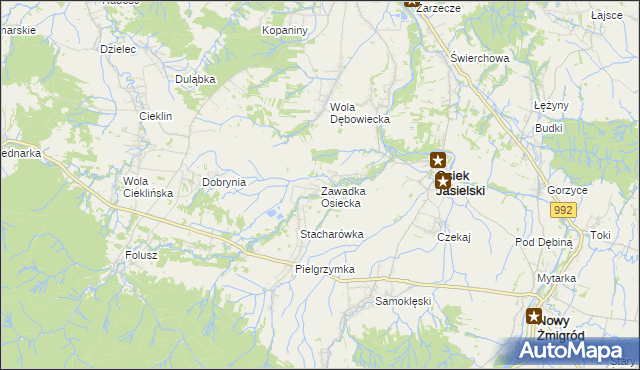 mapa Zawadka Osiecka, Zawadka Osiecka na mapie Targeo