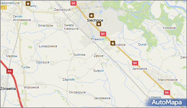 mapa Zębice, Zębice na mapie Targeo