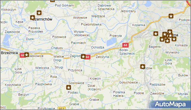 mapa Zelczyna, Zelczyna na mapie Targeo