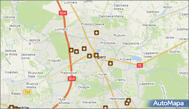 mapa Zgierz, Zgierz na mapie Targeo