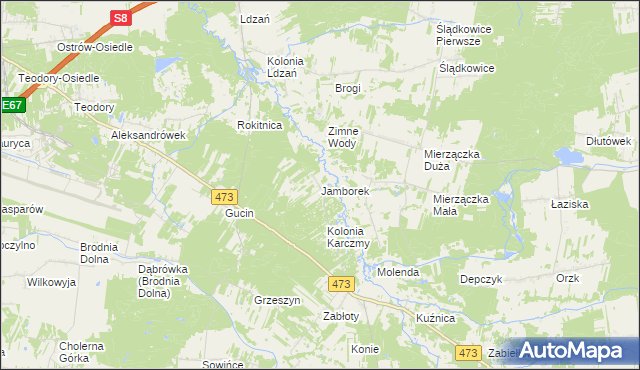 mapa Jamborek, Jamborek na mapie Targeo