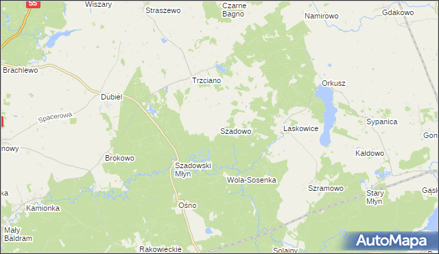 mapa Szadowo, Szadowo na mapie Targeo