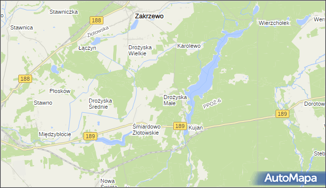 mapa Drożyska Małe, Drożyska Małe na mapie Targeo