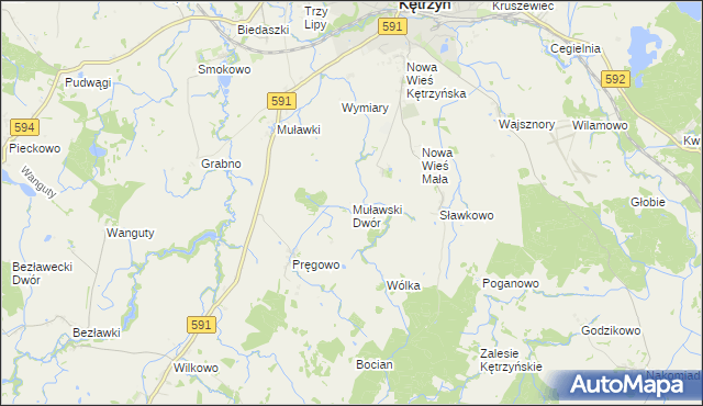 mapa Muławski Dwór, Muławski Dwór na mapie Targeo