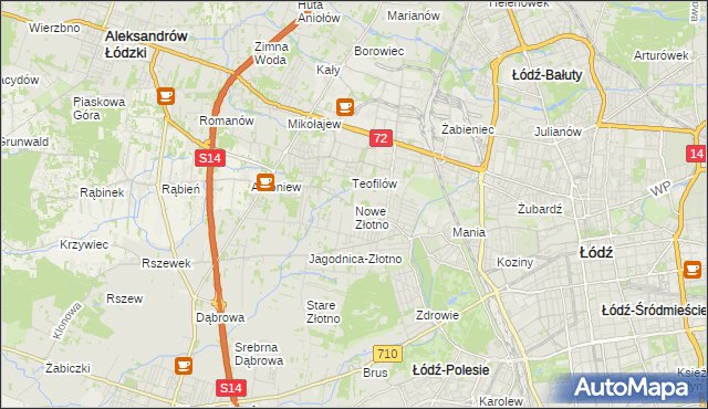 mapa Nowe Złotno, Nowe Złotno na mapie Targeo