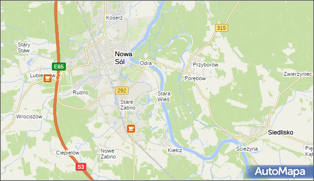 mapa Stara Wieś gmina Nowa Sól, Stara Wieś gmina Nowa Sól na mapie Targeo