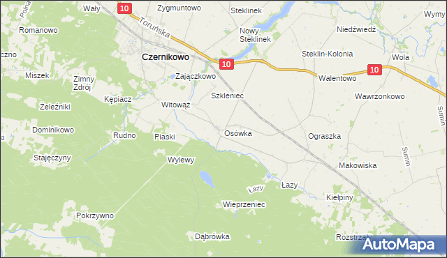 mapa Osówka gmina Czernikowo, Osówka gmina Czernikowo na mapie Targeo