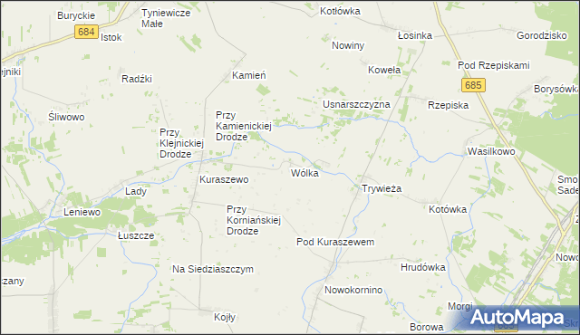 mapa Wólka gmina Czyże, Wólka gmina Czyże na mapie Targeo