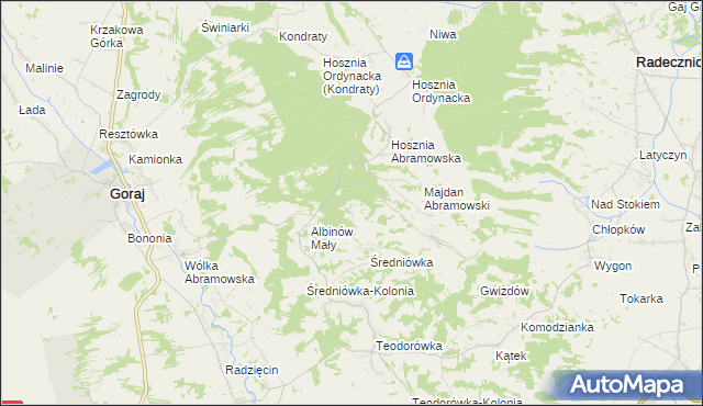 mapa Albinów Duży, Albinów Duży na mapie Targeo