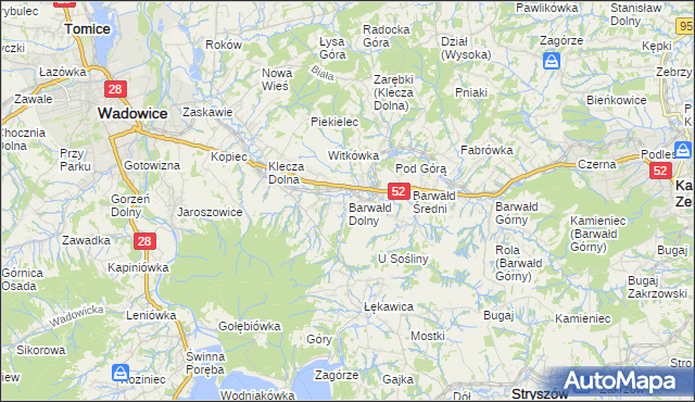 mapa Barwałd Dolny, Barwałd Dolny na mapie Targeo