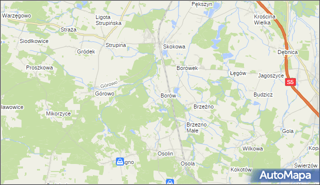 mapa Borów gmina Prusice, Borów gmina Prusice na mapie Targeo