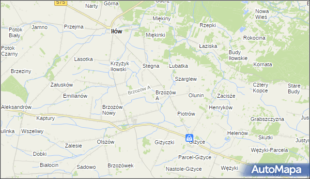 mapa Brzozów A, Brzozów A na mapie Targeo